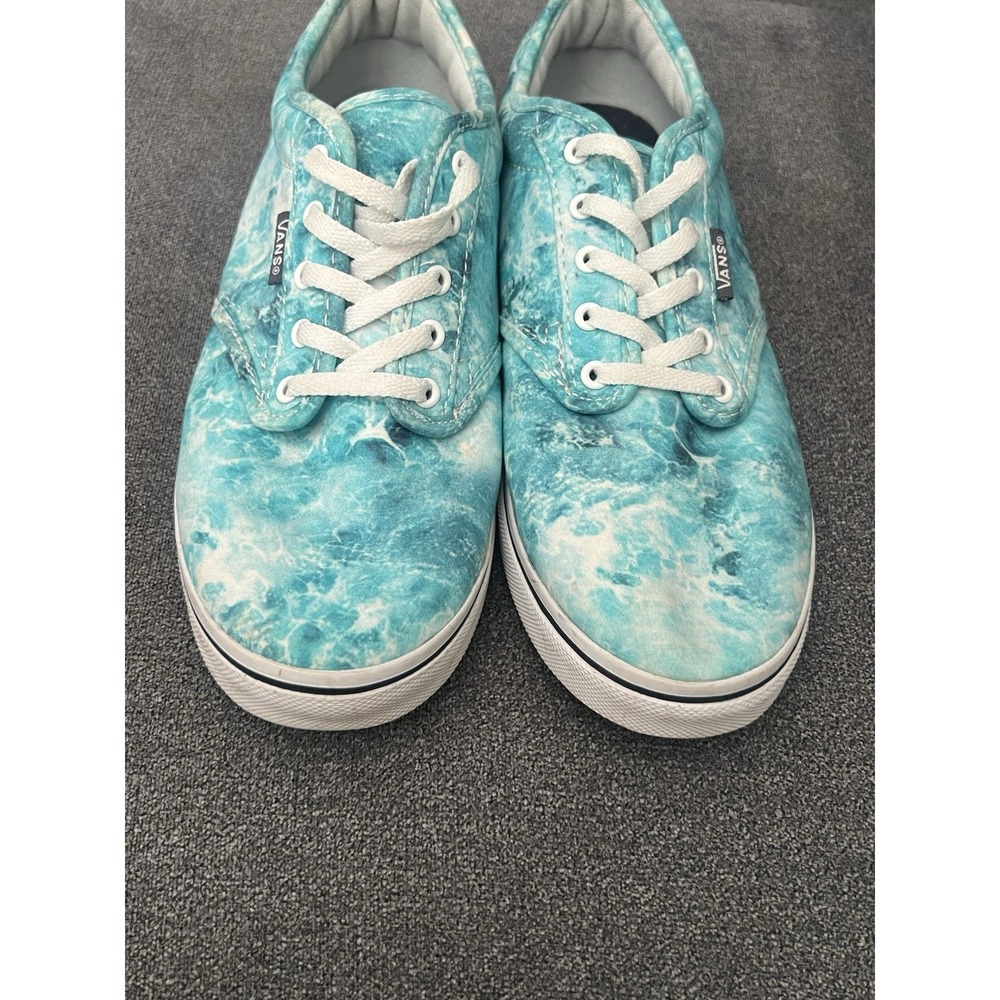 Vans Watercolor Aqua/Blue/White Canvas Sneakers, Women's Sz. 7.5 , Super‎ Cute! - Picture 7 of 7